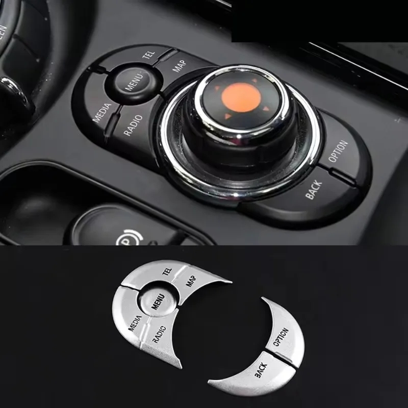 Practical-Car Aluminum Console Multimedia Button Frame Cover Sticker for MINI Cooper JCW F54 F55 F56 F60 2014-2021( RADIO)