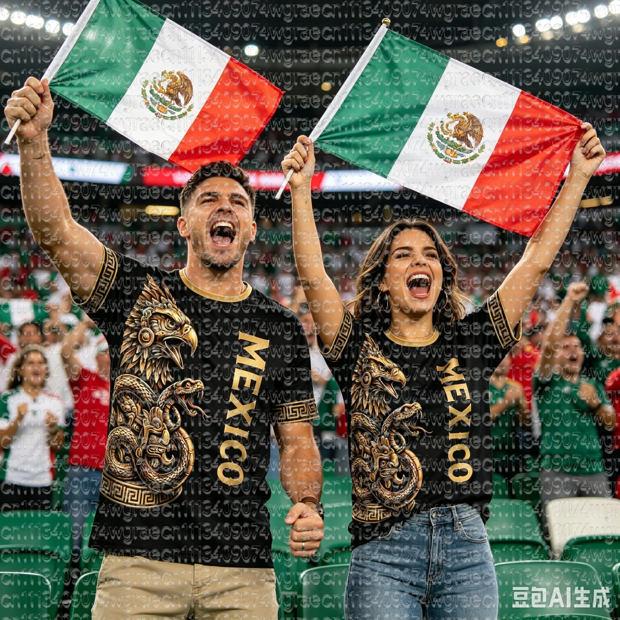 

2026 Football Match MEXICO Fan Cheer T-Shirt, Champion & Player Number Print On Back, Unisex Adult Kids Size Casual Sports Tees