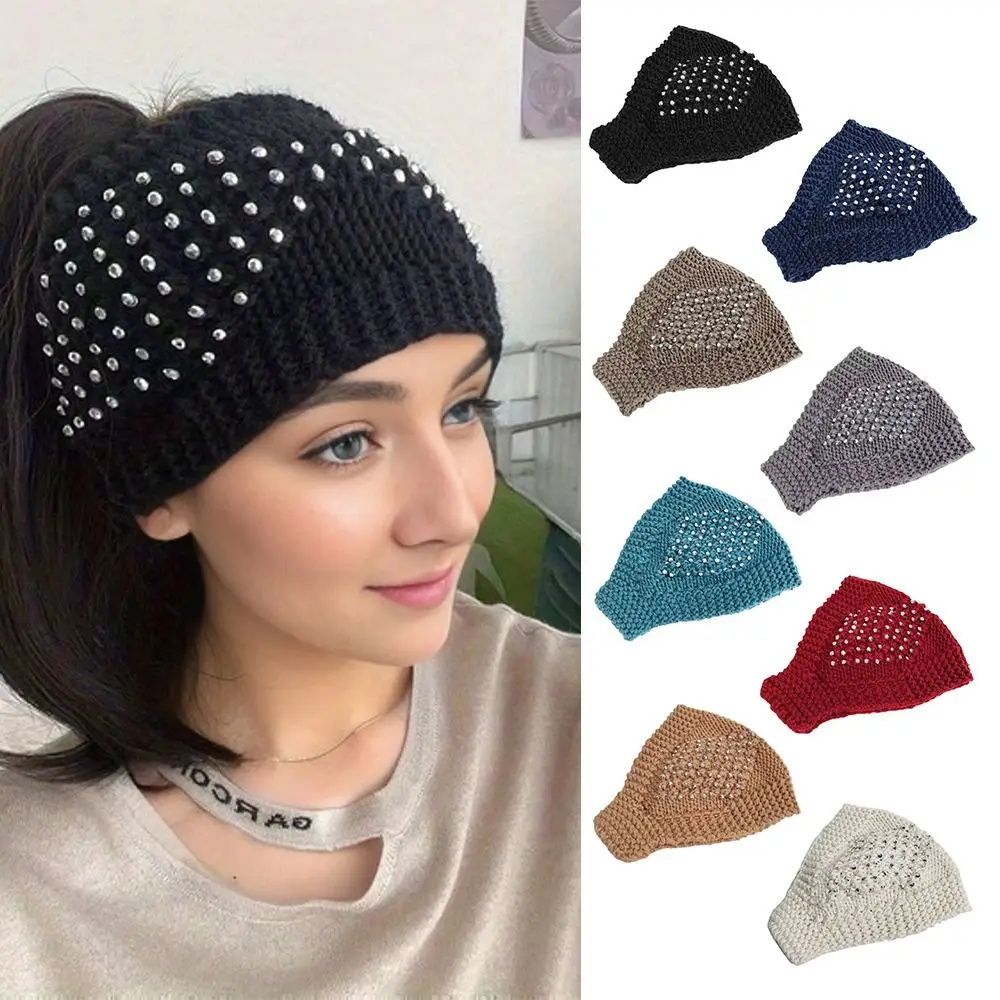 Beauty Elastic Knitted Headbands Cap Handmade Wide Brim Hair Bands Bundled Hair Sports Hair Accessories Warm Headwrap Face Wash