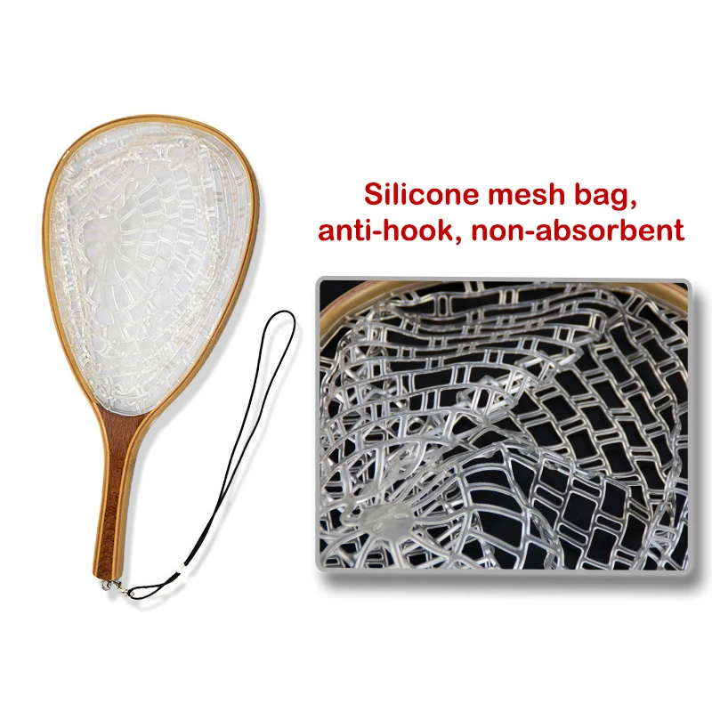 

Fly Fishing Landing Net Soft Rubber Small or Big Mesh Trout Catch and Release Net without the Magnet