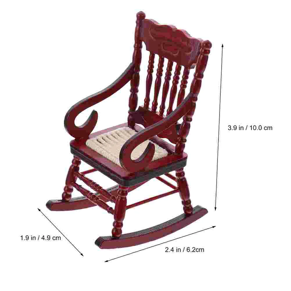 2 шт. модель стула кукольный домик игрушка-качалка мини-декор аксессуары миниатюрные модели деревянной мебели