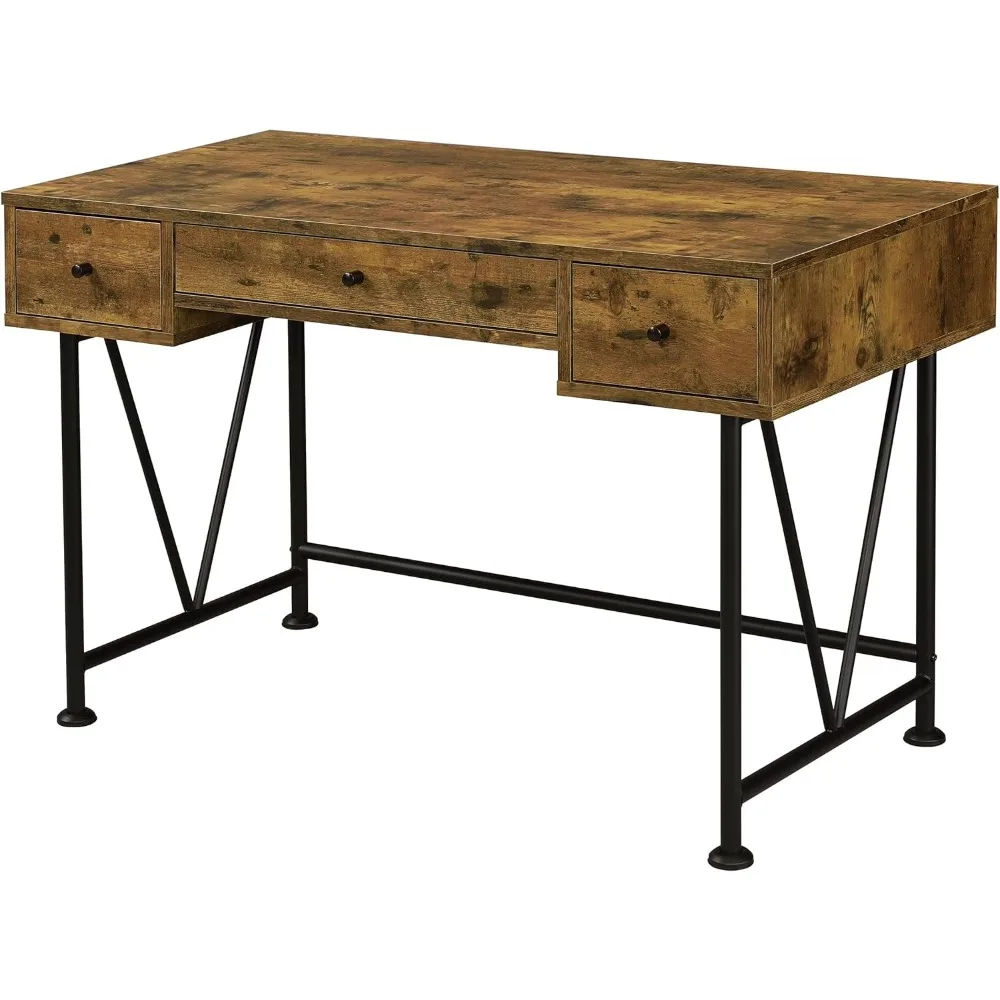 

Coaster Home Furnishings Analiese Rustic 47-Inch 3-Drawer Home Office Computer Writing Desk Study Table with Storage Engineered