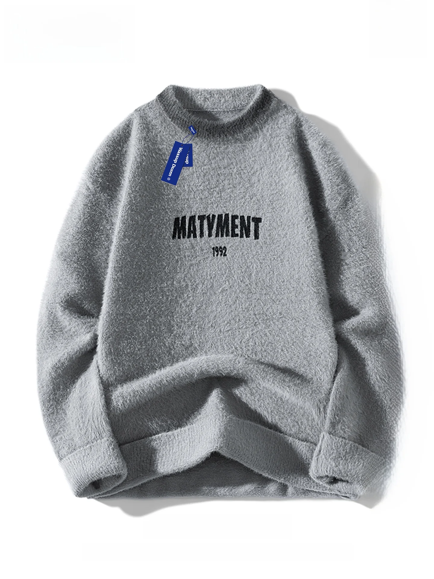 

Wassup Dozen Men's American Letter Print Knitwear Soft Polyester Blend Casual Inner Wear Winter Sweater Comfortable Fit