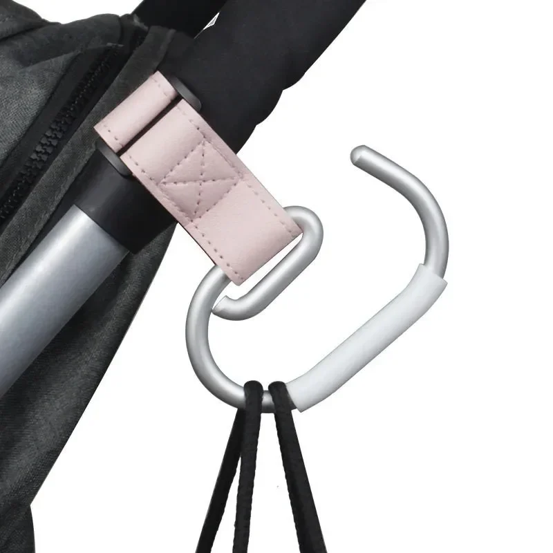 New PU Leather Stroller Hooks Rotate 360 Degrees Multifunctional Leather Hooks for Bags Stroller Accessories Christmas Gift