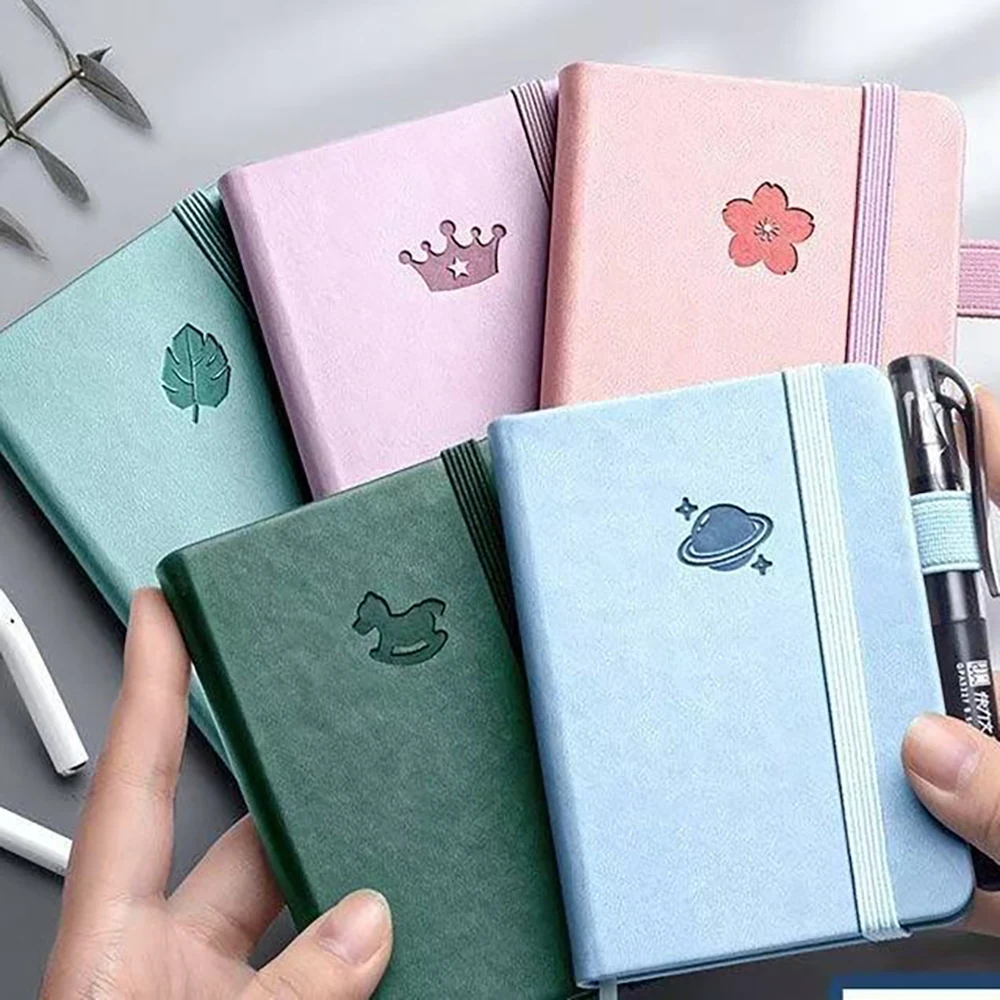 Portable A7 minimalist notebook, retro series thickened 96 sheets mini notebooks，inner page has horizontal lines