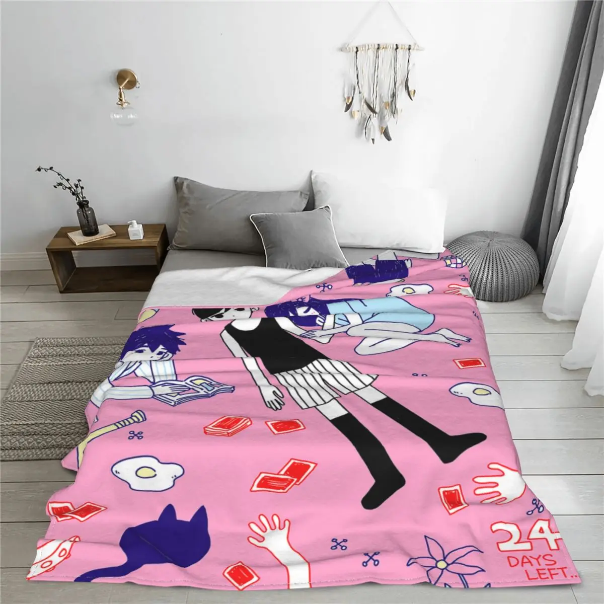 Sunny Basil Aubrey Blanket Velvet Omori Game Super Warm Throw Blankets for Home Couch Bedroom Quilt