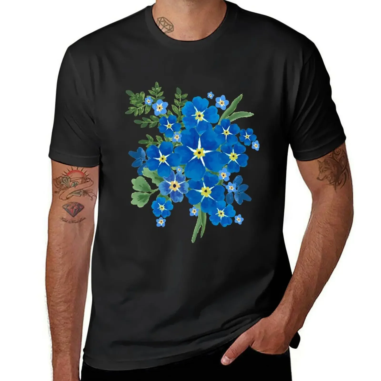 Forget Me Not Bouquet I T-Shirt tops baggy shirts new edition vintage clothes men clothes