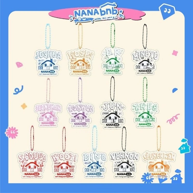

KPOP Korean Boy Group 17 Variety Show Acrylic Chain Bead Keychain S.COUPS JEONGHAN JOSHUA JUN HOSHI Pendant Bag Accessories Gift