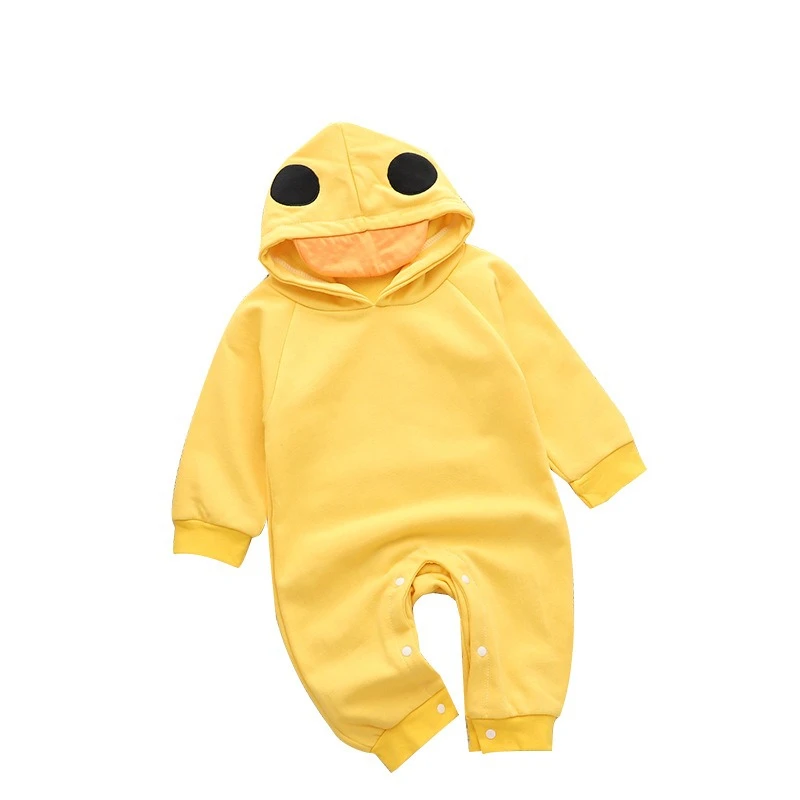 Unisex Baby Spring-Fall Hooded Jumpsuit Infant Solid Color Dual-Purpose Crotch Romper Christmas Cute Frog Outdoor Bodysuit