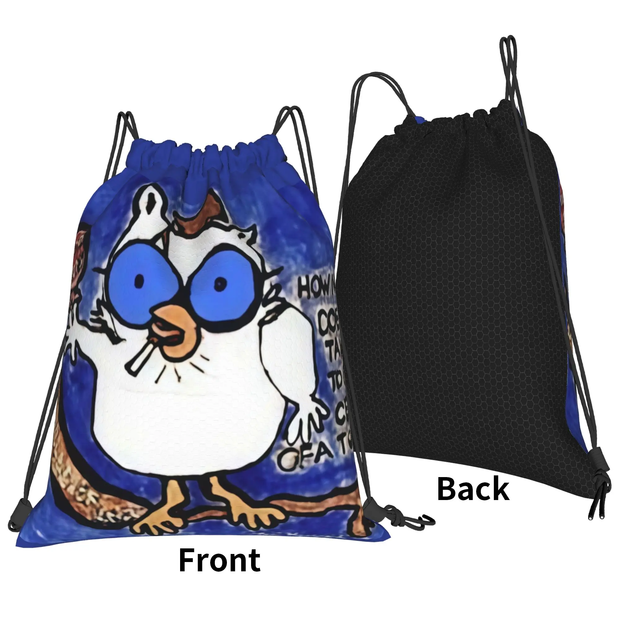 tTootsie Pops Owl Hand Painted Portable Travel Riding Gym Drawstring Storage Sporty Backpacks