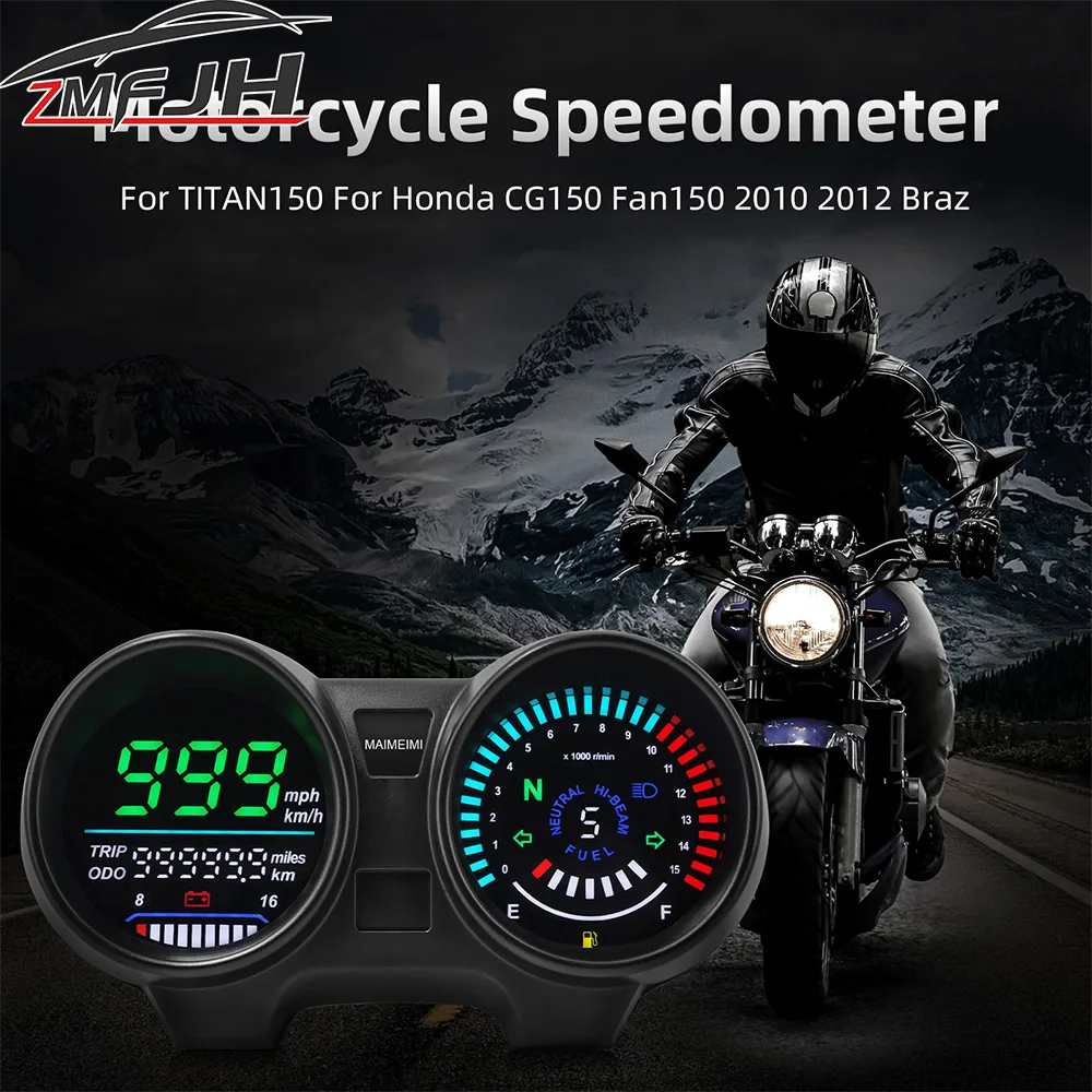 LED Digital Speedometer Dashboard For Motorcycle RPM Meter Odometer For Honda CG150 Brazil For TITAN 150 Fan150 2010 2012