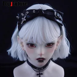 Streetwear leather bow buckle Y2K girl women gothic lolita cosplay Spike Harajuku Punk bow hairbands hairband hair hoop