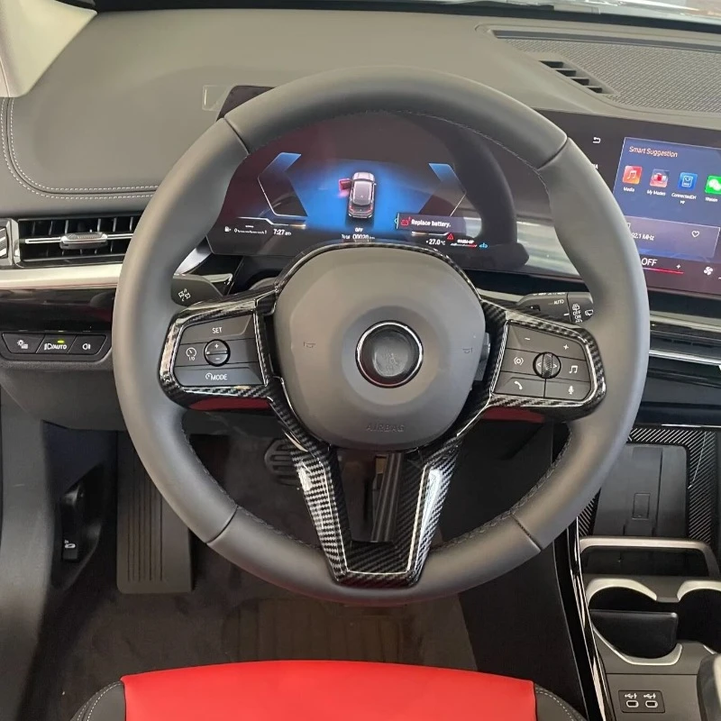

For BMW X1 U11 M sport X Design 2023 2024 ABS Carbon Fiber Steering Wheel Switch Button Sequins Cover Car Accessories