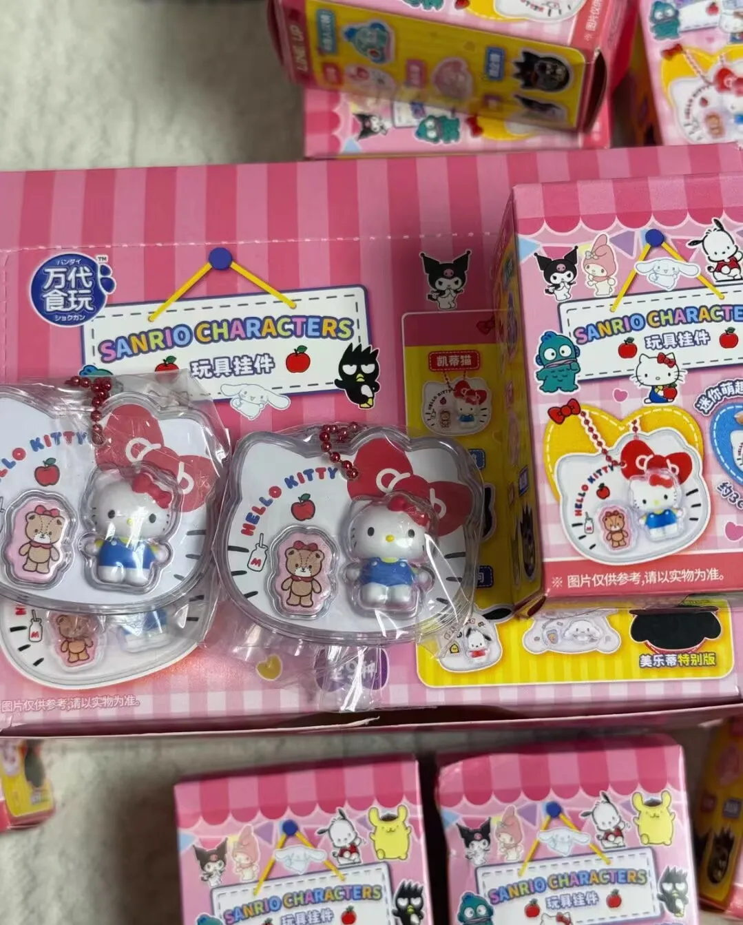 Genuine Bandai Cute Food Toy Mini Hanging Chain Sanrio Keychain Blind Box Hello Kitty Kuromi Cinnamoroll Kawaii Toy Holiday Gift view 2