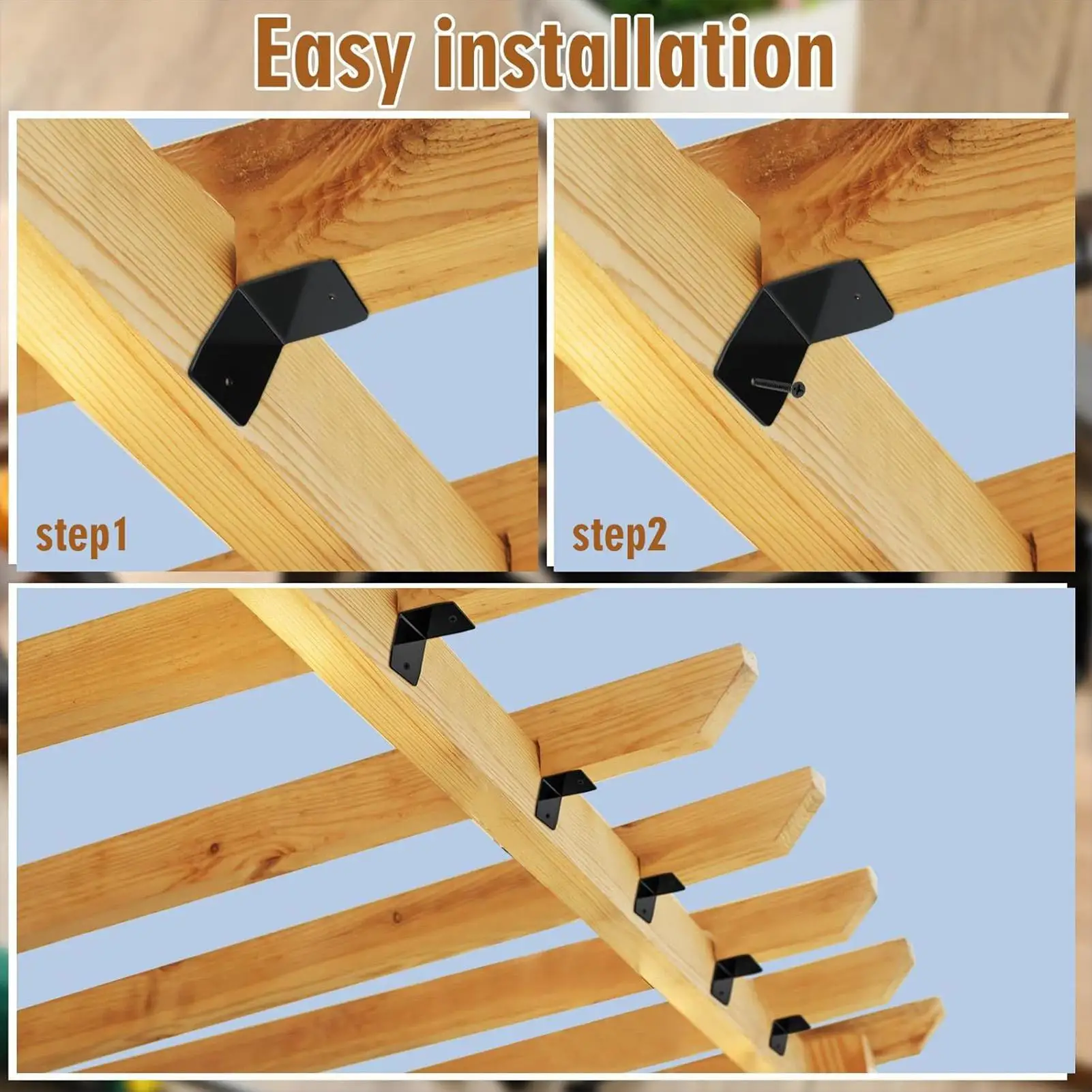

Rafter Ties Steel Joist Ties Clip Hardware 12 Pieces Wood Joist Hangers Black Roofing Connectors Hardware For Pergola Shed