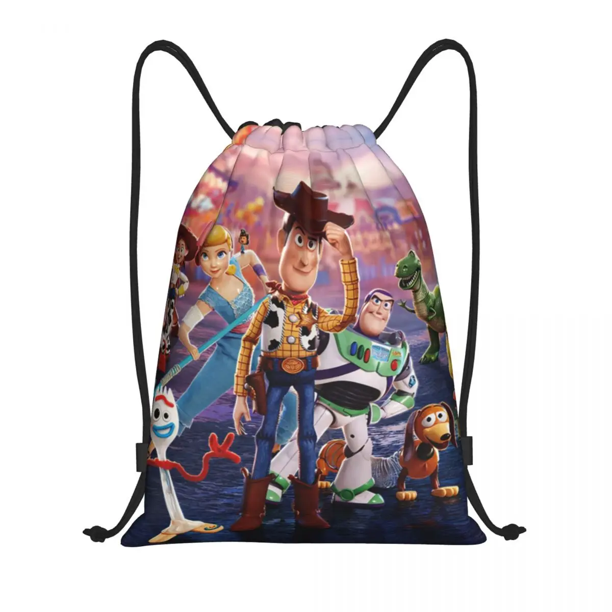 

Custom Woody And Forky Toy Story Drawstring Bags for Shopping Yoga Backpacks Men Women Cartoon Sports Gym Sackpack