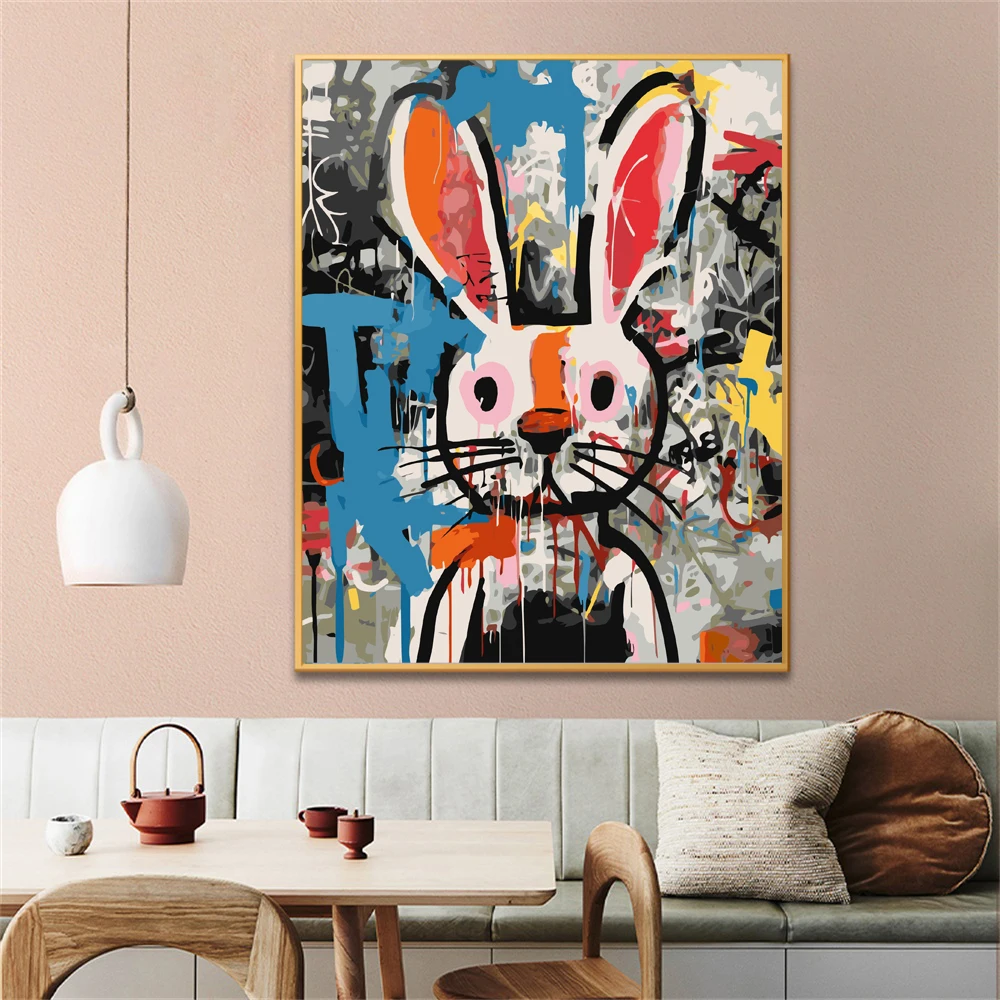 Painting by Numbers For Adult Abstract Bunny Dropshipping Canvas Oil Paint by Number Home Decor