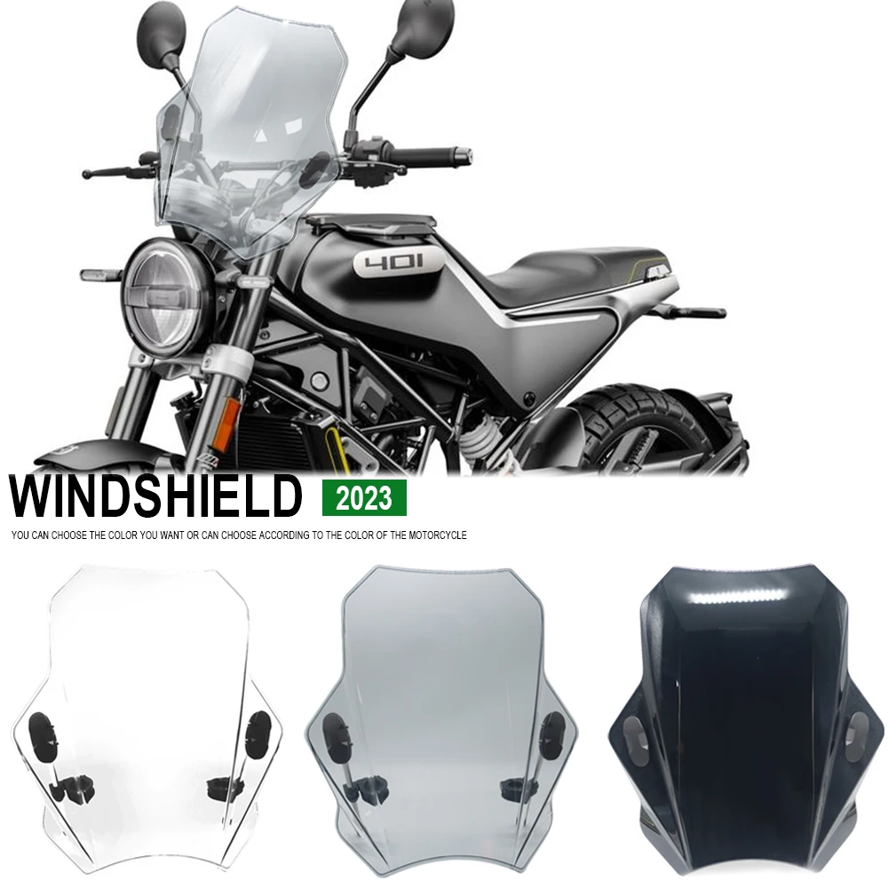 

Universal Motorcycle Windscreen Windshield Covers Screen Smoke Lens Motorbikes Deflector For HUSQVARNA SVARTPILEN 401