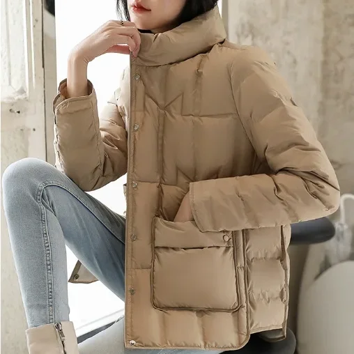 Piumino invernale corto moda donna 2023 nuovo arrivo 90% piumino d'anatra bianco moda Parka femminile Casual leggero caldo