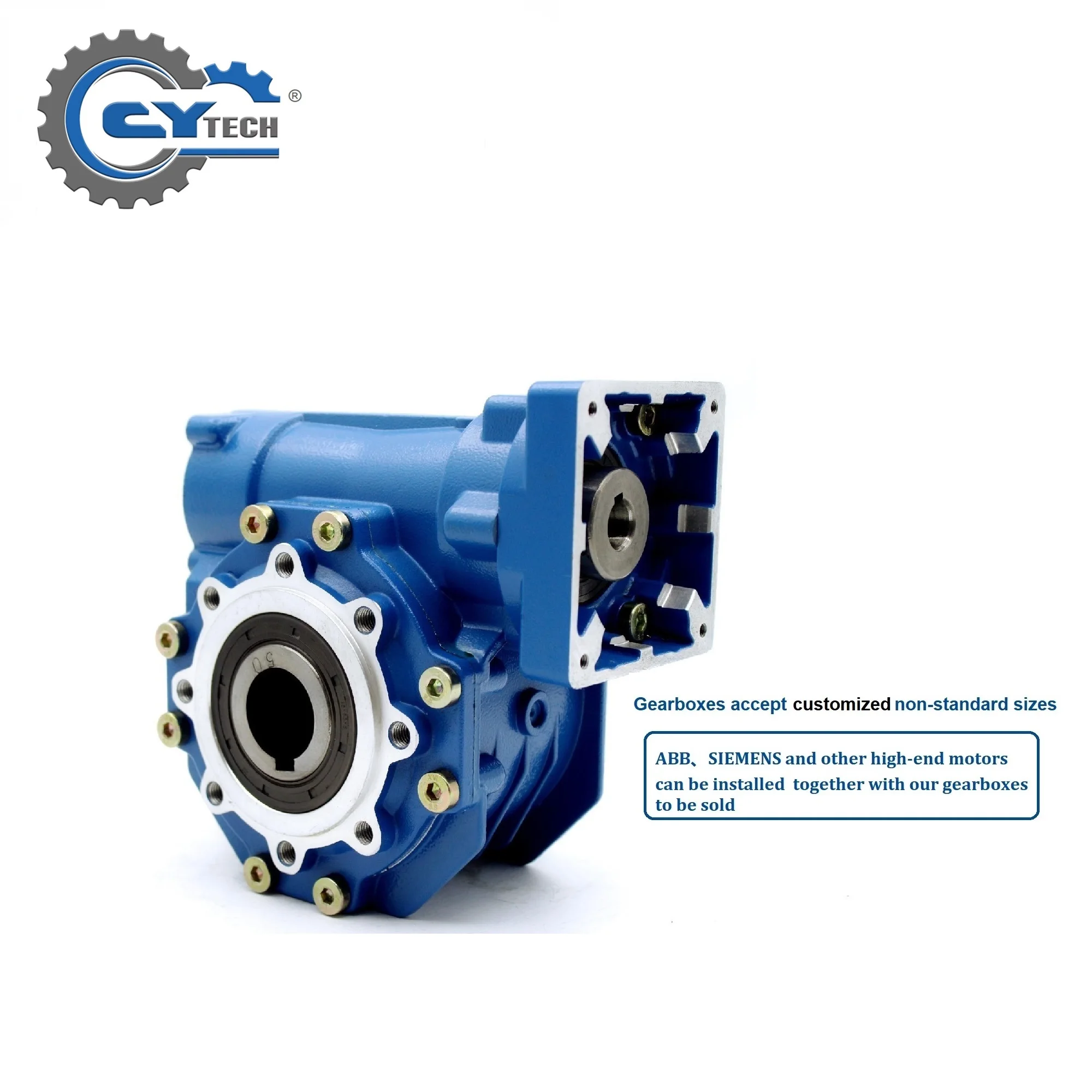 CHENYUE High Torque Worm Gearbox  Reducer CYVF 063 Input 14/19/22/24mm Output 25mm Ratio 5:1/100:1 CNC Gearbox Free Maintenance