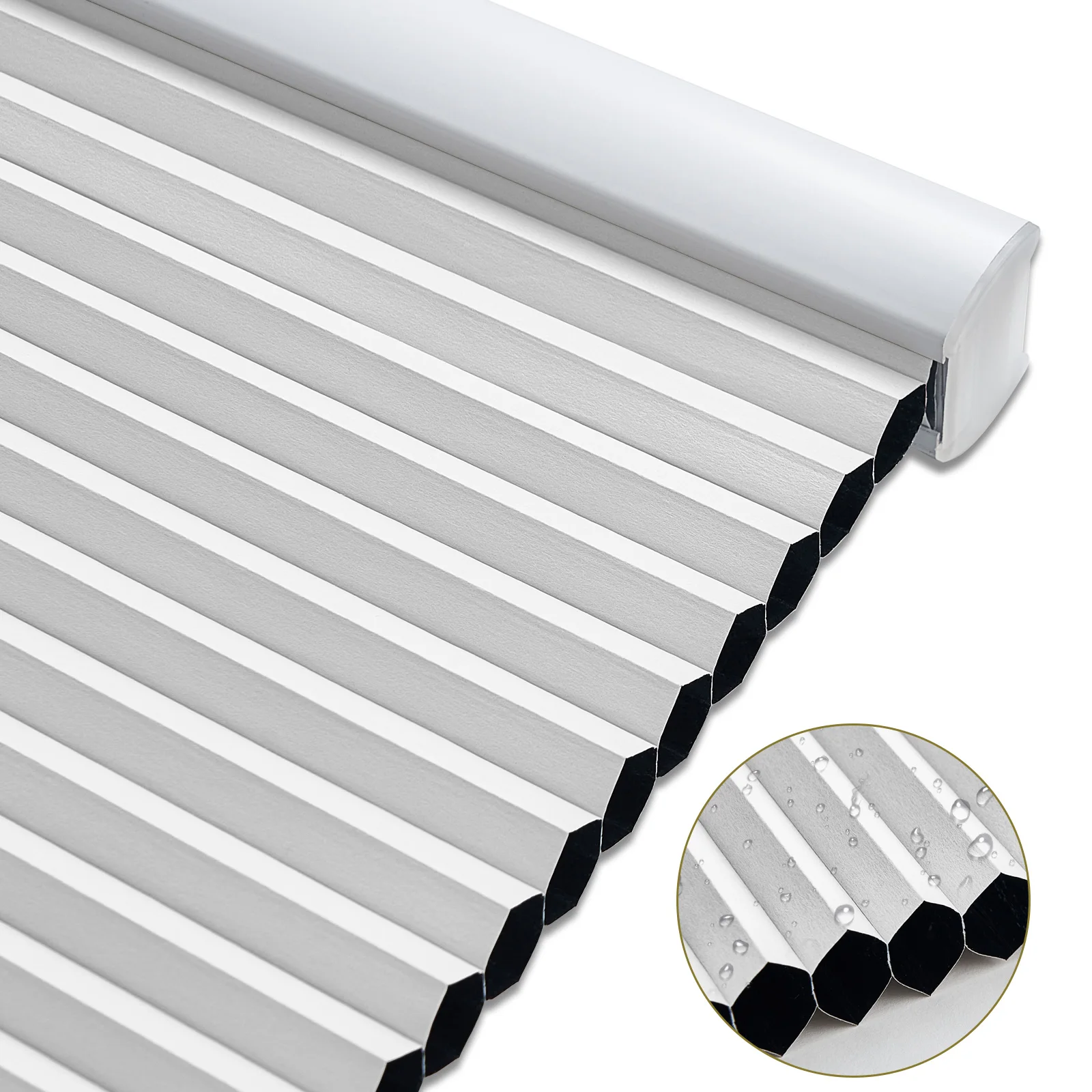 

Moonice Cordless Cellular Window Shades Blackout Waterproof Thermal Insulated Custom Honeycomb Shades for Indoor Windows Blinds