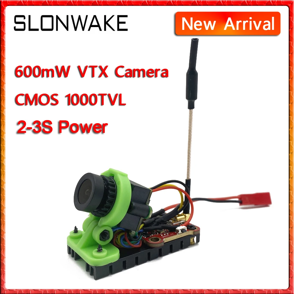 SLONWAKE Atualizado 5.8GHz 48CH 600mW câmera transmissor FPV ajustável com sistema CMOS 1000TVL FPV para RC FPV Racing Drone