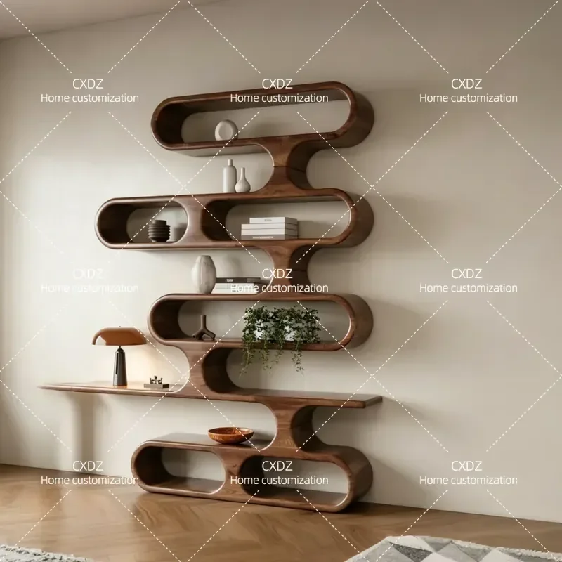 Modern Simple Wall Mounted Bookshelf Living Room Storage Rack Floor to Ceiling Bookcase Decorative Cabinet