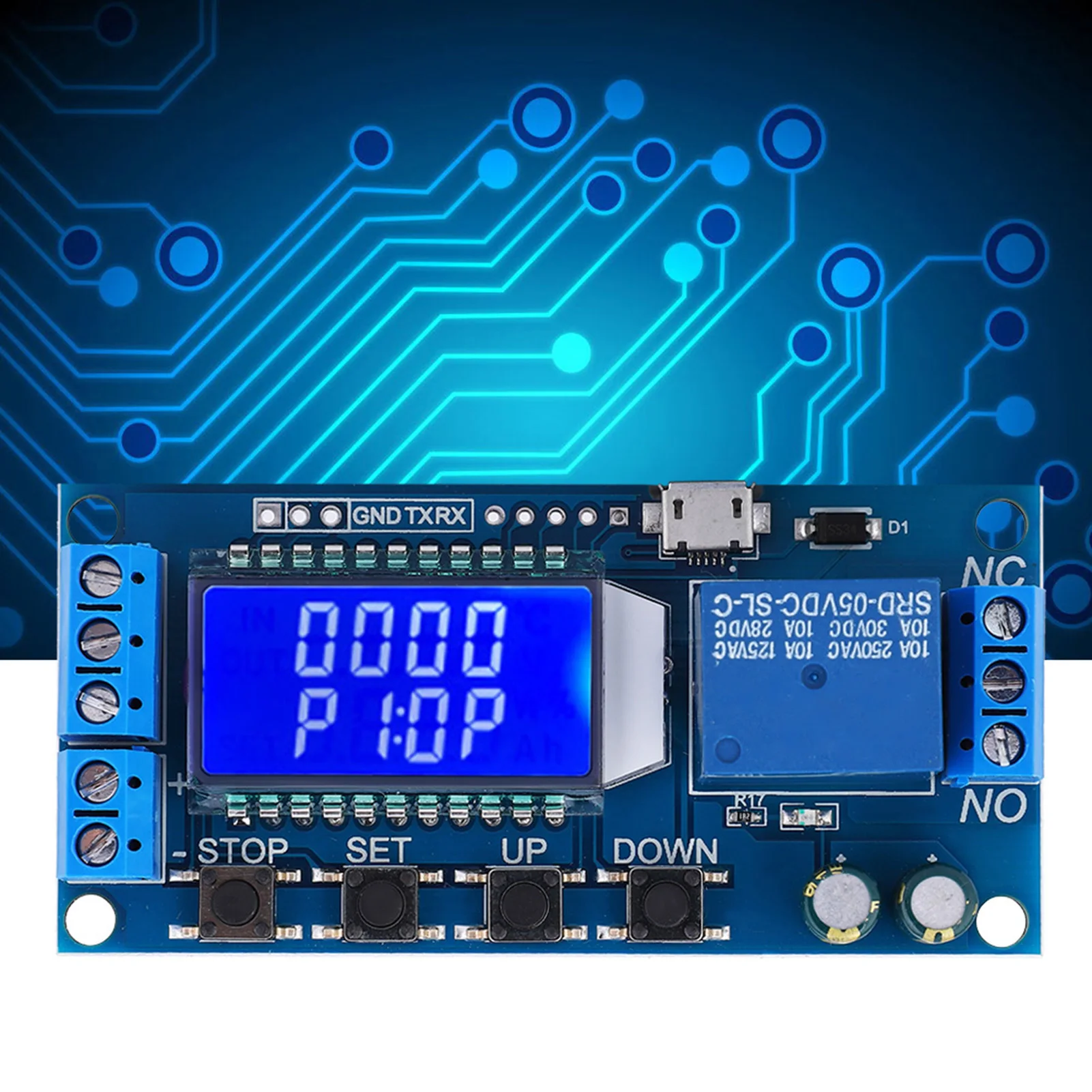 5V 12V 24V Time Delay Relay Module Delay Off Cycle Timer 0.01s‑9999min with LCD Display Delay Off Timer Relay LCD Delay Relay