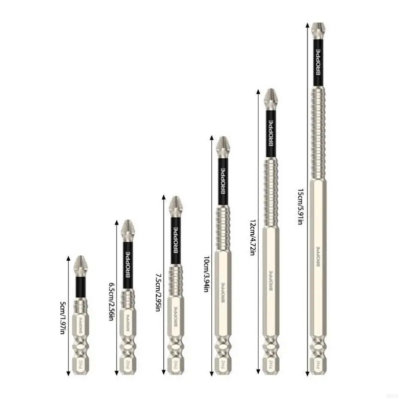 

6Pcs K5 Impact Antislip Screwdriver Bits 1/4inch Shank Tips Crossing Screwdriver Bits Set Impact Bit M89B