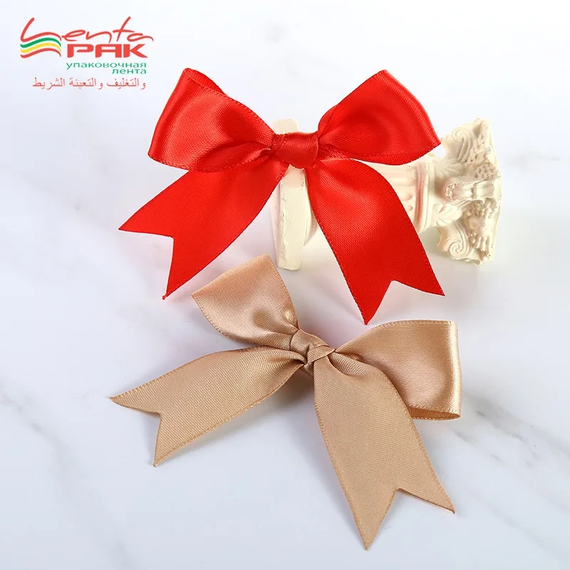 (50 Pcs/pack) 85*85mm Fresh Pink Ribbon Bows Small Size Satin Ribbon Bow Flower Craft Decoration Handwork DIY Party Decoration