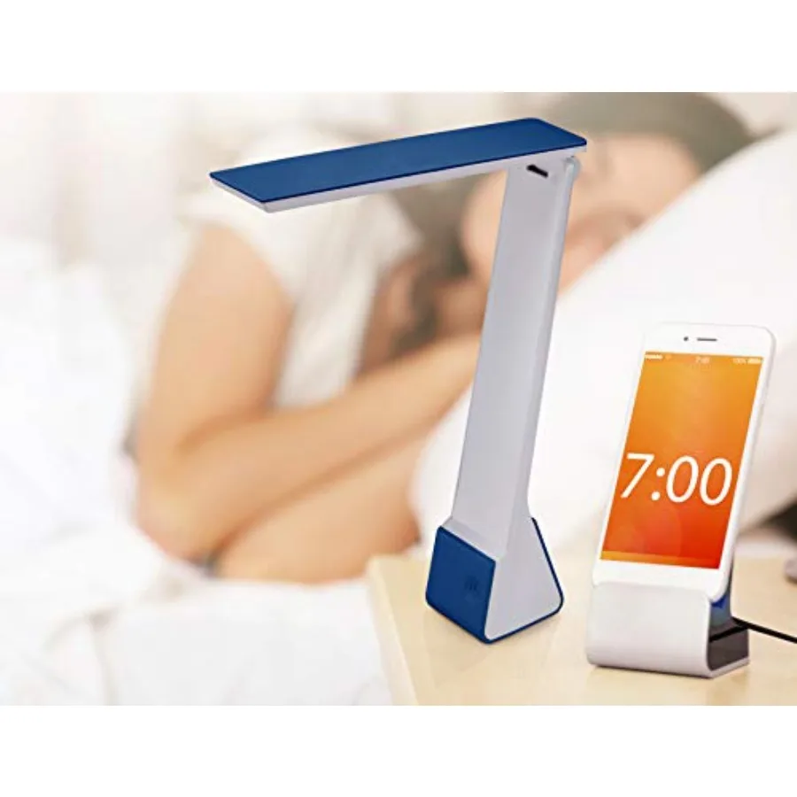 Office Rechargable Battery Led Desk Lamp, 3 Color Temperatures, Flip Open, Blue KT-VLED1810-BLUE
