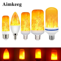 LED E27 Flame Bulb Fire E14 lamp Corn Bulb Flickering LED Light Dynamic Flame Effect  3W 5W 7W 9W 110V-220v for Home Lighting