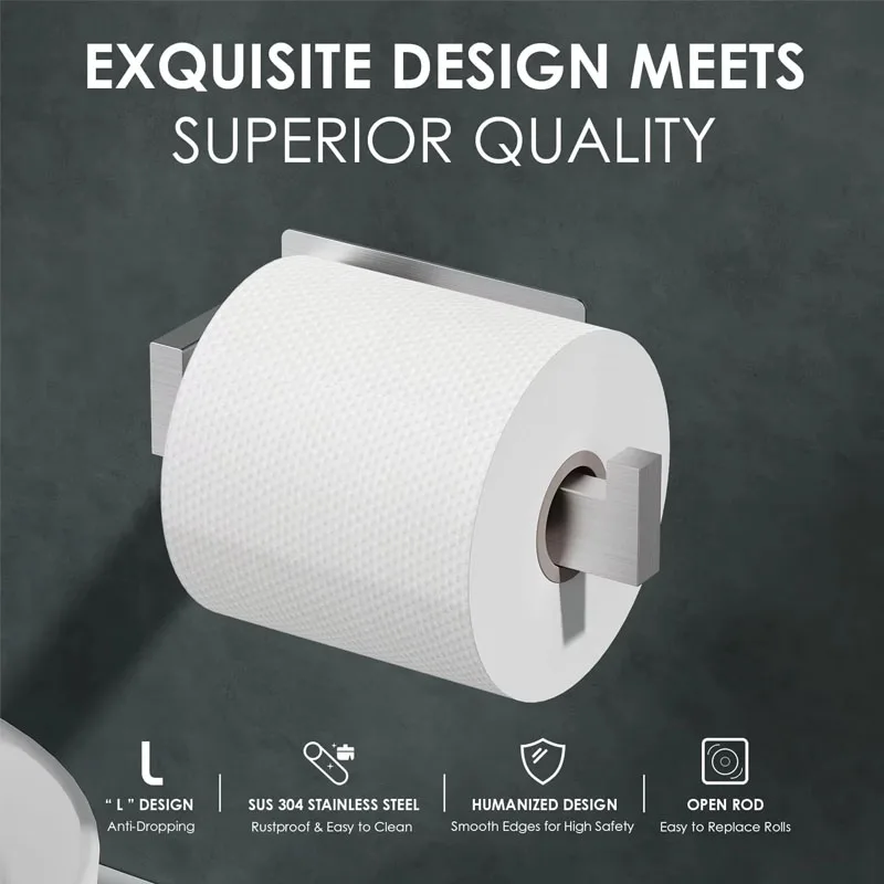 

Self Adhesive Toilet Paper Holders Wall Mount Toilet Tissue Holder No Drilling Stainless Steel Toilet Paper Roll Holder