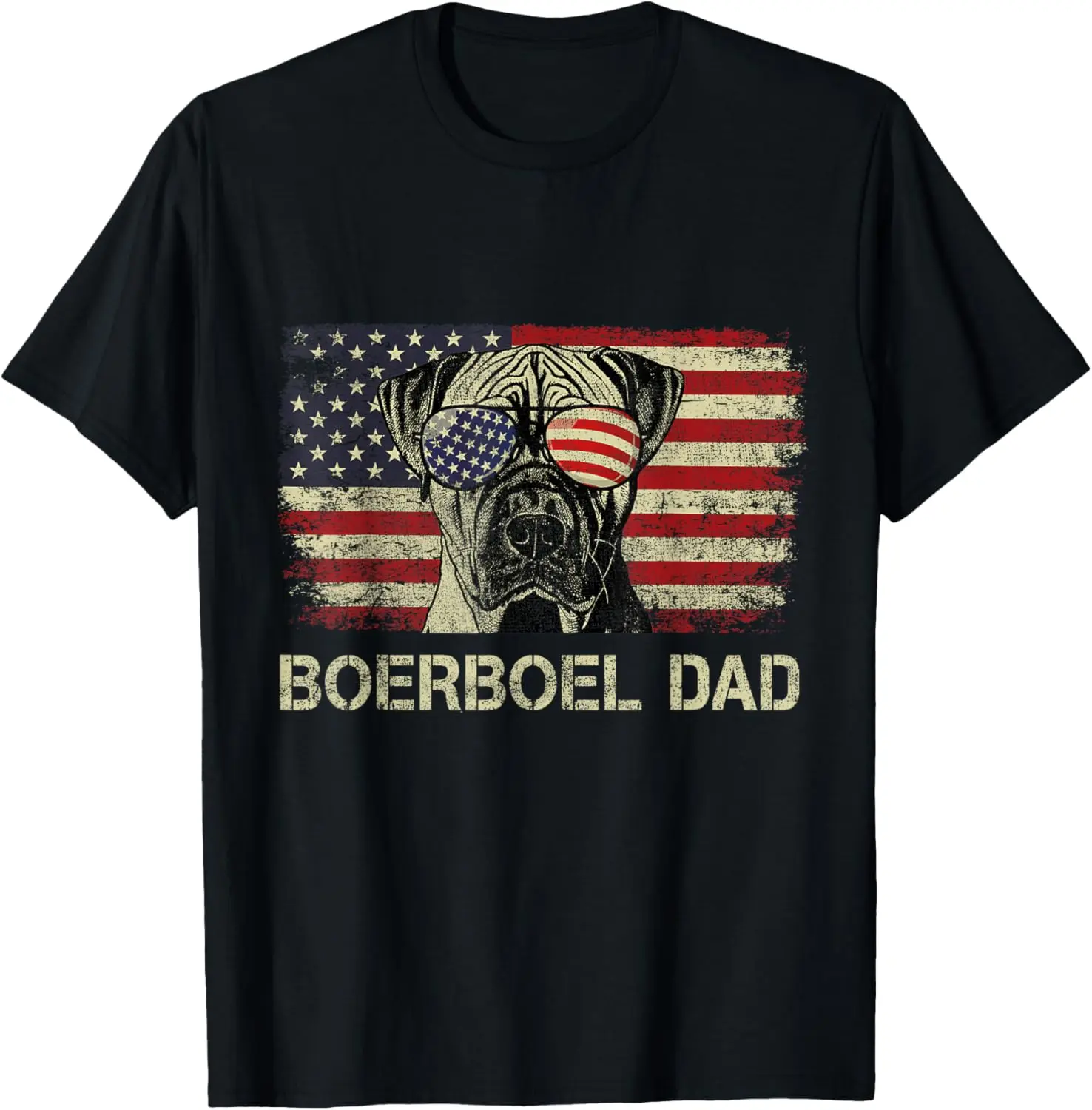 

Boerboel Dad Dog Lovers American Flag 4th Of July T-Shirt