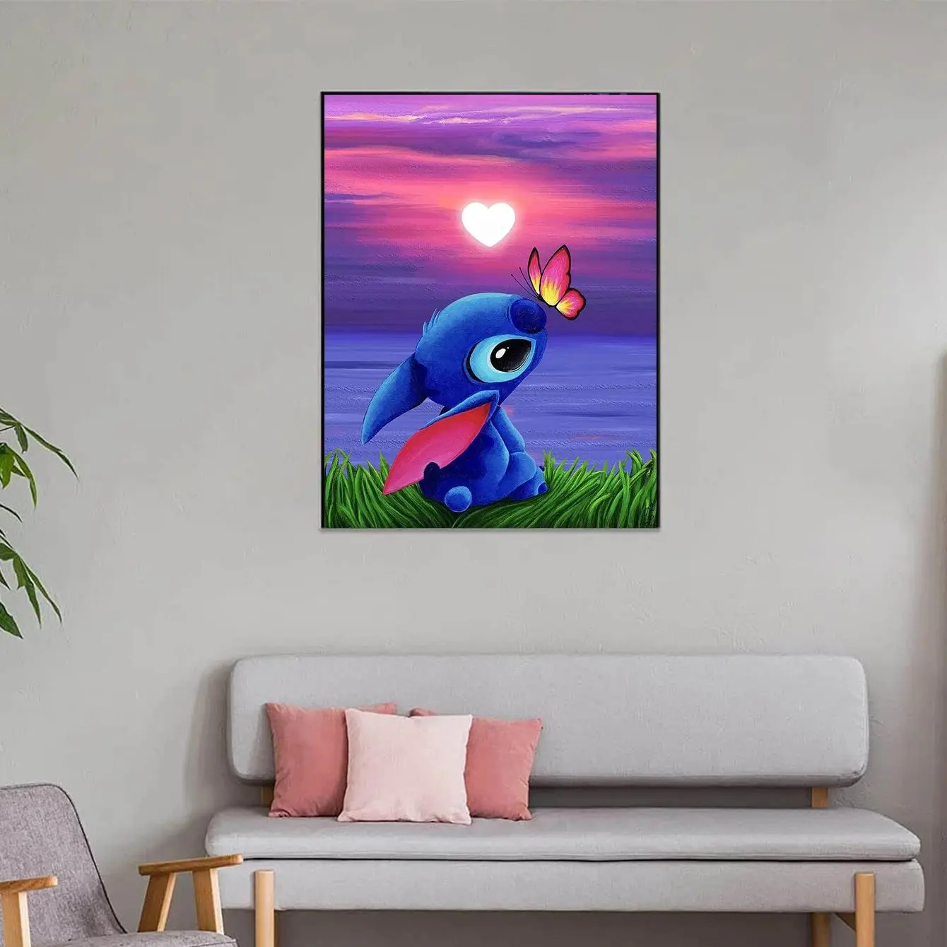 Stitch Diamond Painting Kit Cartoon Animal Adult and Children 5D Stitch for Gift Home Wall Decoration (12x16 inches)