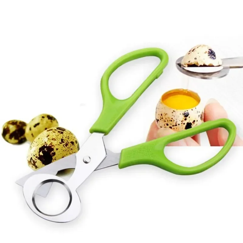 Cortador de cáscara de huevo de acero inoxidable, aparato para huevos con batidor de corte, tijera para huevos de codorniz y palomas, abridor de pájaros, cortadora de herramientas de cocina