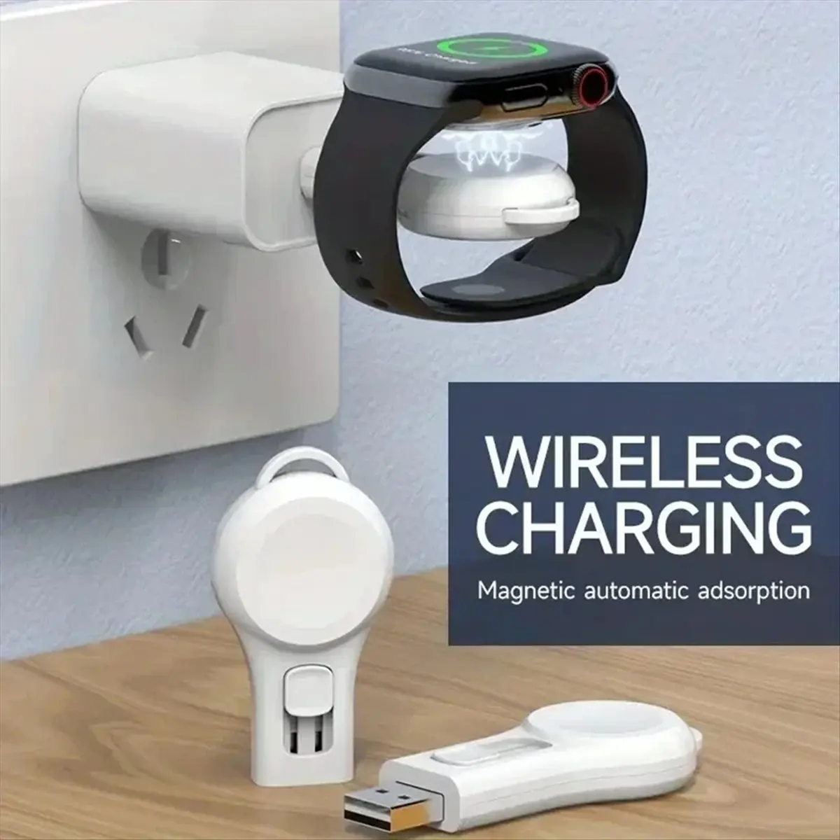 【Charger】 Magnetic Wireless Watch Charger for Series Ultra 8 7 6 5 4 3 2 Portable Fast Charging Station Dock B