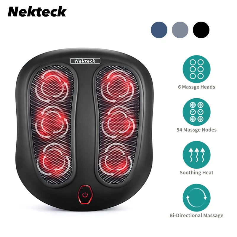 Nekteck Electric Foot Massager with Heat Compress Deep Kneading Shiatsu Massage Heel Sole Point Relieve Muscle Tiredness