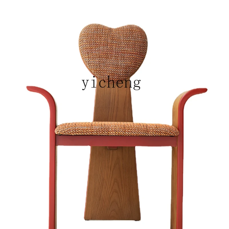 Zk Tea Chair Antique Style Solid Wood Dining Chair Retro Backrest Armrest Dining-Table Chair Household