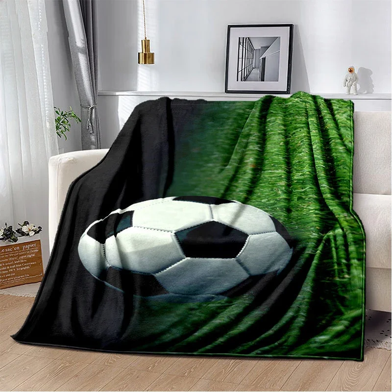 

Soccer Ball Field Football Goal Throw Blanket Soft Flannel Blankets Bed Sofa Cover Bedspread Home Decor Christmas Birthday Gifts