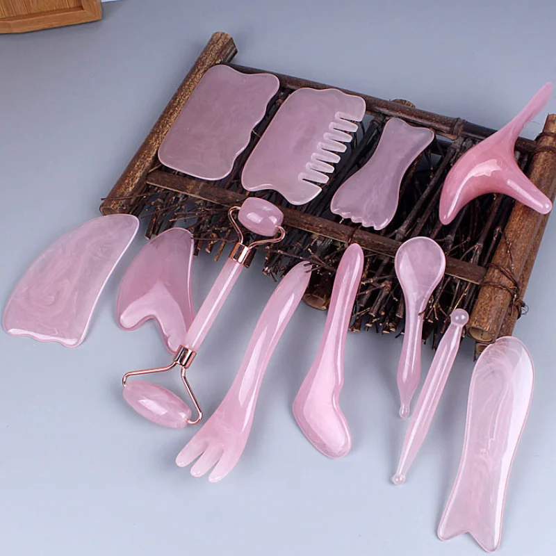 الراتنج جواشا كشط تدليك مكشطة الوجه الرقبة الجلد مدلك الوخز بالإبر غوا شا مجلس Acupoint الوجه العين الرعاية سبا جهاز تدليك #2