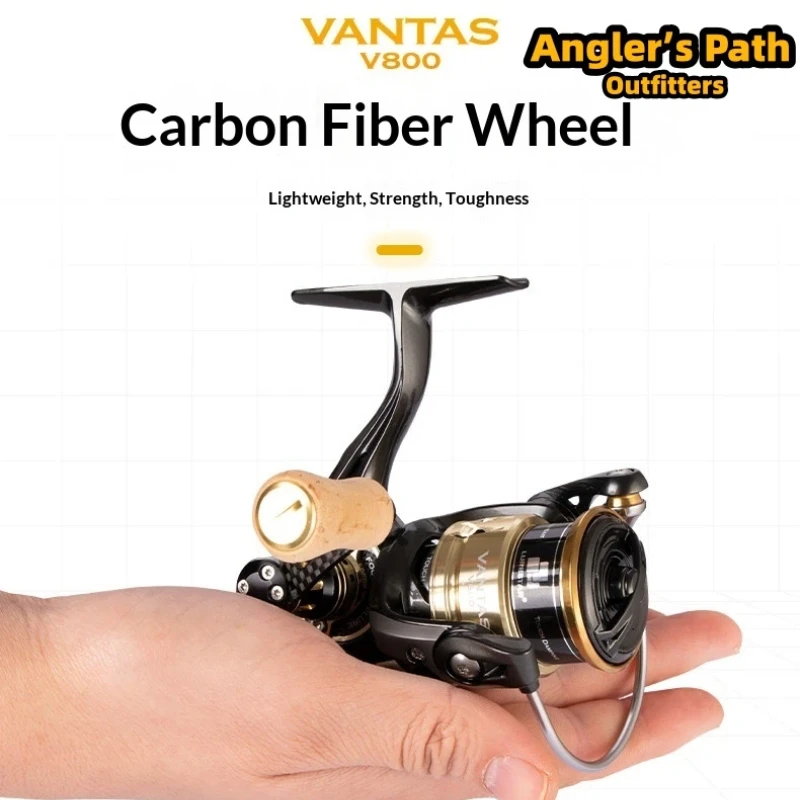 NTAS V800 Spinning Reel Ultralight Micro‑Lure Carbon‑Body Ultra‑Shallow‑Spool Titanium‑Coated Salt‑Resistant For Freshwater