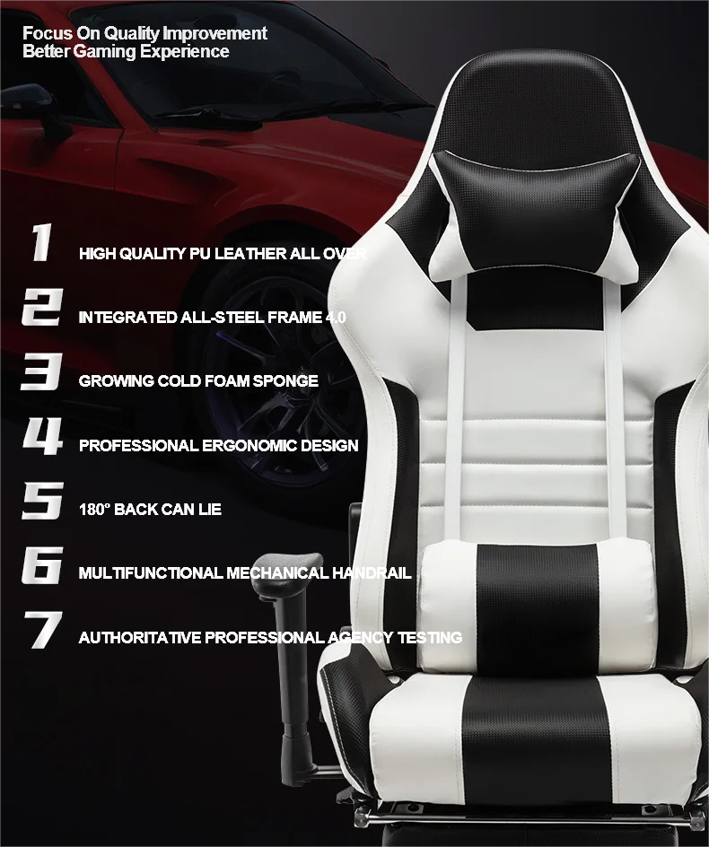 Cheap Computer Luxury Gaming Gear Chairs  Racing Simulator High Quality With Spider Man With Footrest