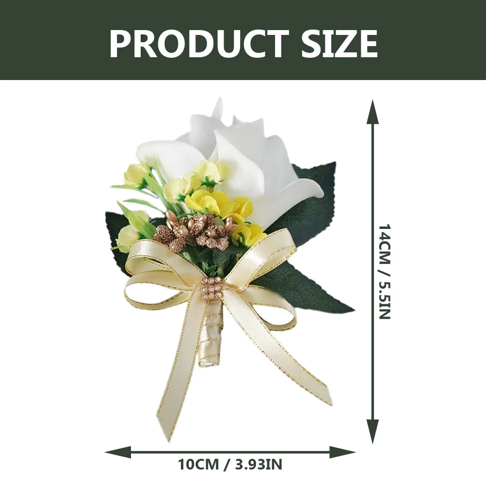 

Corsage Simulated Honeylily Boutonniere for Men Flowers Artificial Fake Accessories Brooch Wedding
