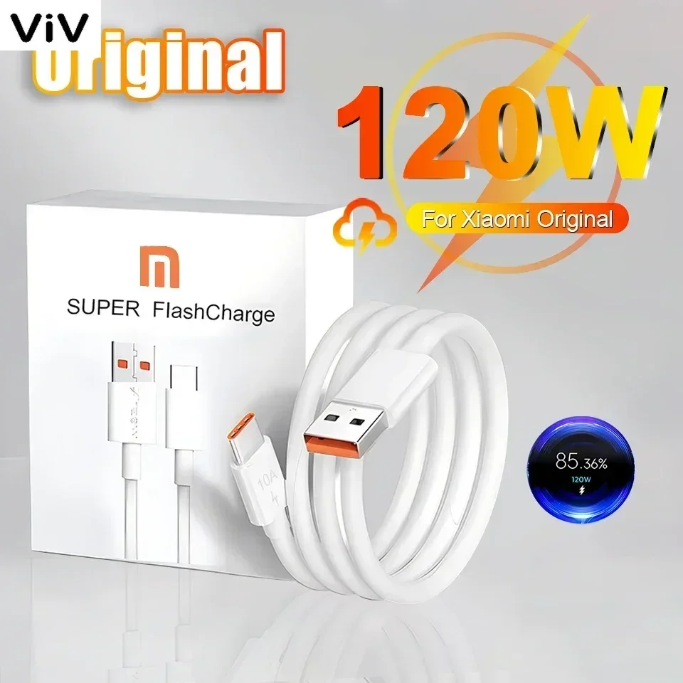 USB Type C Cable 120W 10A Fast Charging For Xiaomi 14 13 12 11 Redmi Note 10 9 Samsung S24 S23 USB To Type C Charger Cable Turbo