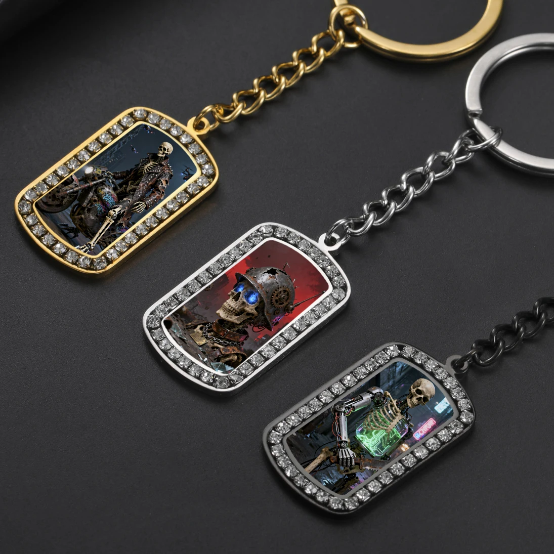 

Custom Photo Keychain for Women Men Anime Cartoon Stainless Steel Jewelry Crystal Personalized Picture Keyring Christmas Gift