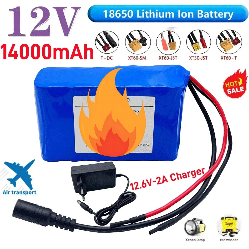 

12V 14000mAh DC12.6V, Batterie Lithium-ion 3s4p 12V 14ah 18650,Batterie Rechargeable De Très Grande Capacité Avec BMS + Chargeur