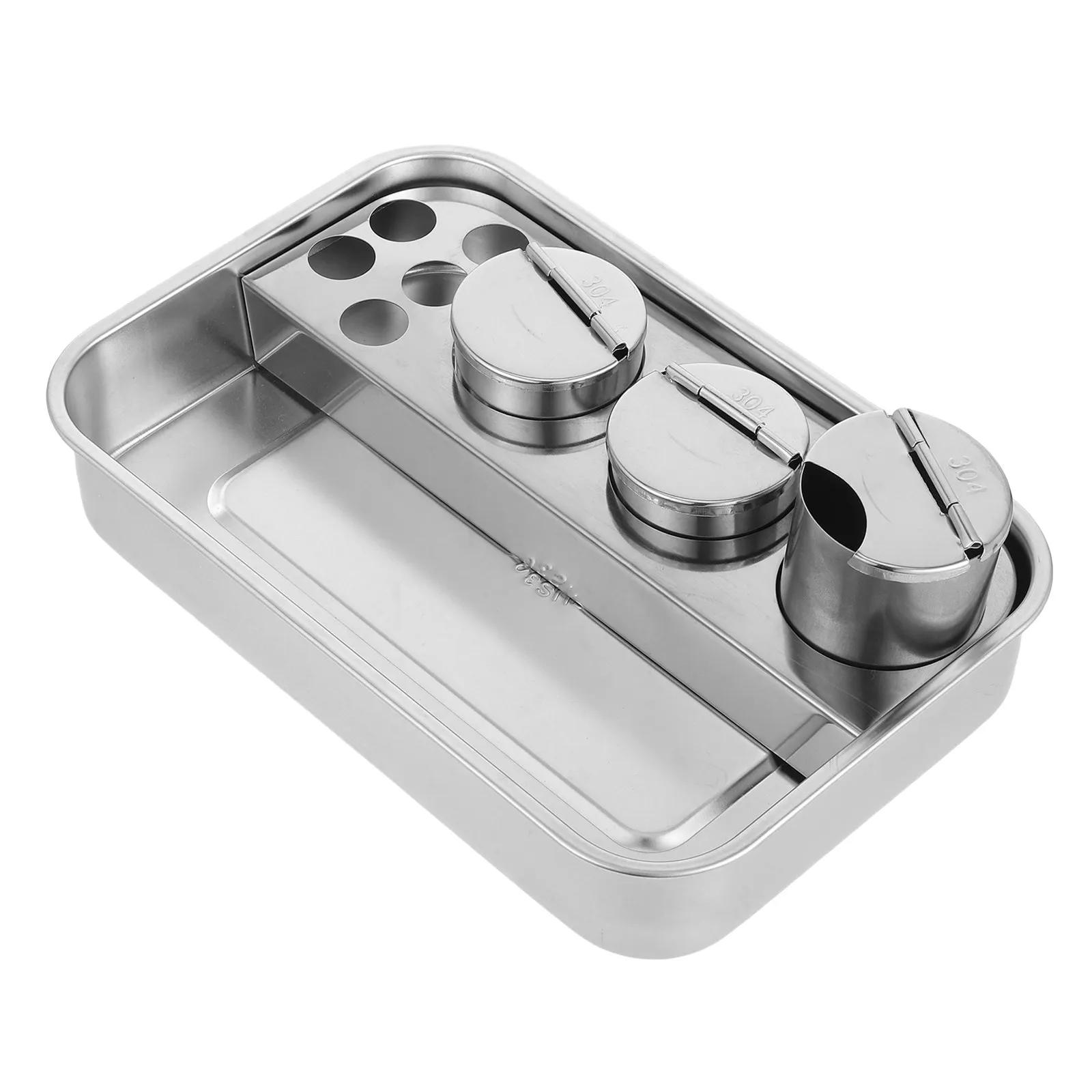 Stainless Steel Treatment Tray Thick Rectangular Dressing Change Tray Multi-Use Instrument Storage Hospital Clinic