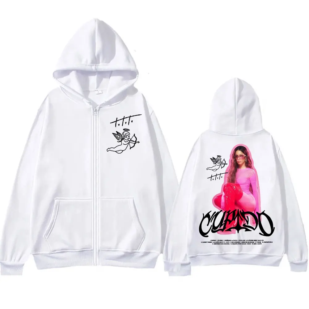 Singer Tini Stoessel Cupido ألبوم جرافيك زمم بلوزات الرجال النساء الملابس موضة القوطية هوديي المتضخم سستة البلوفرات