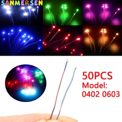 10pcs/Bag Model 0402 0603 SMD Lamp Wired Micro Led Pre-Soldered Lamp Wired Chip 30cm 3V Railway For Diy Gundam Scenes